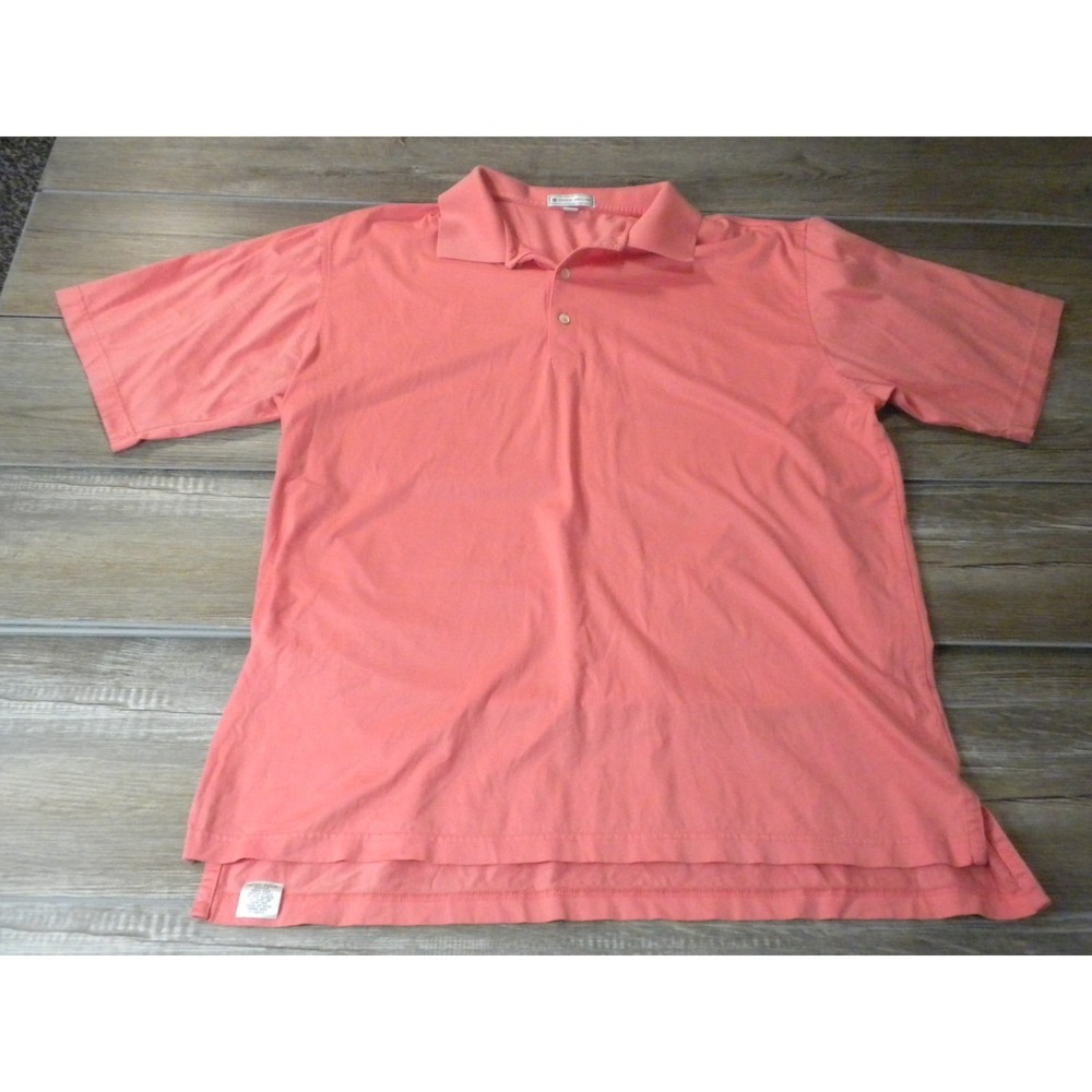 Peter Millar Collection Polo Shirt Mens XL Coral Pink Vintage Y2K Mercerized